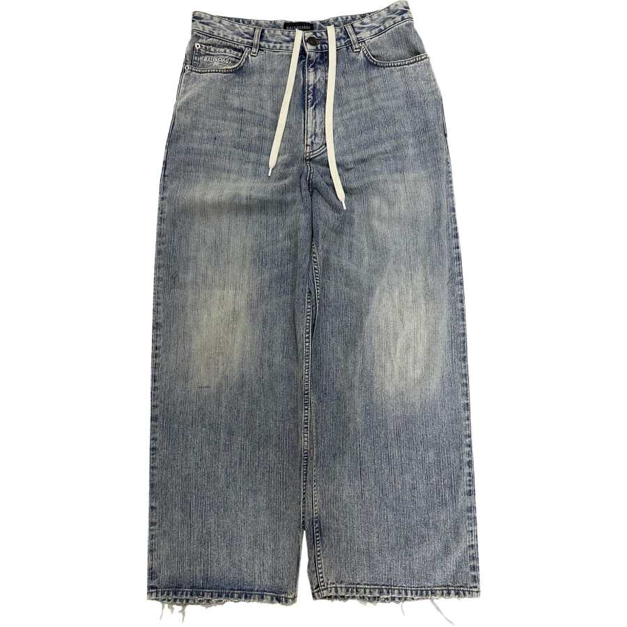 Balenciaga Jeans Men's Blue Moderate Straight Fit Pants