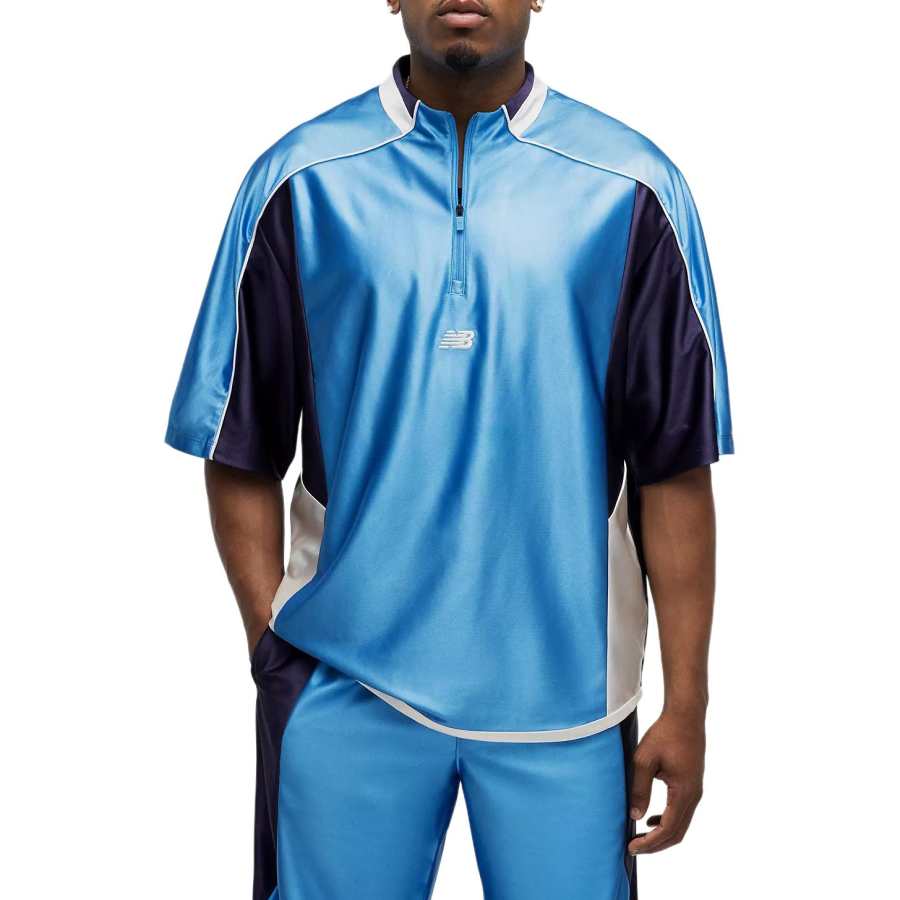 New Balance New Balance Basketball Quick Dry T Shirts Men's Fan Blue Stand Collar Moderate