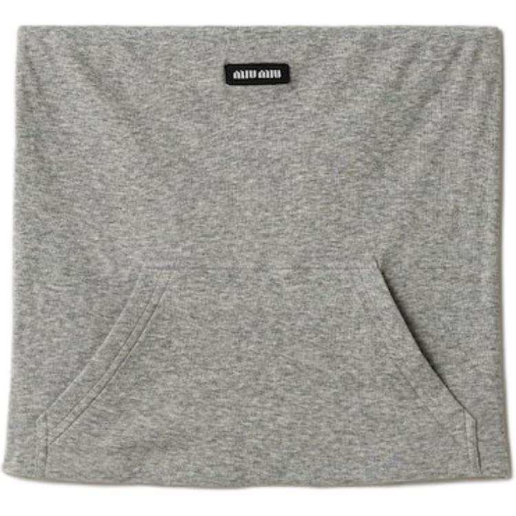 MIU MIU Strapless Tops Women's Gray Moderate Straight Fit