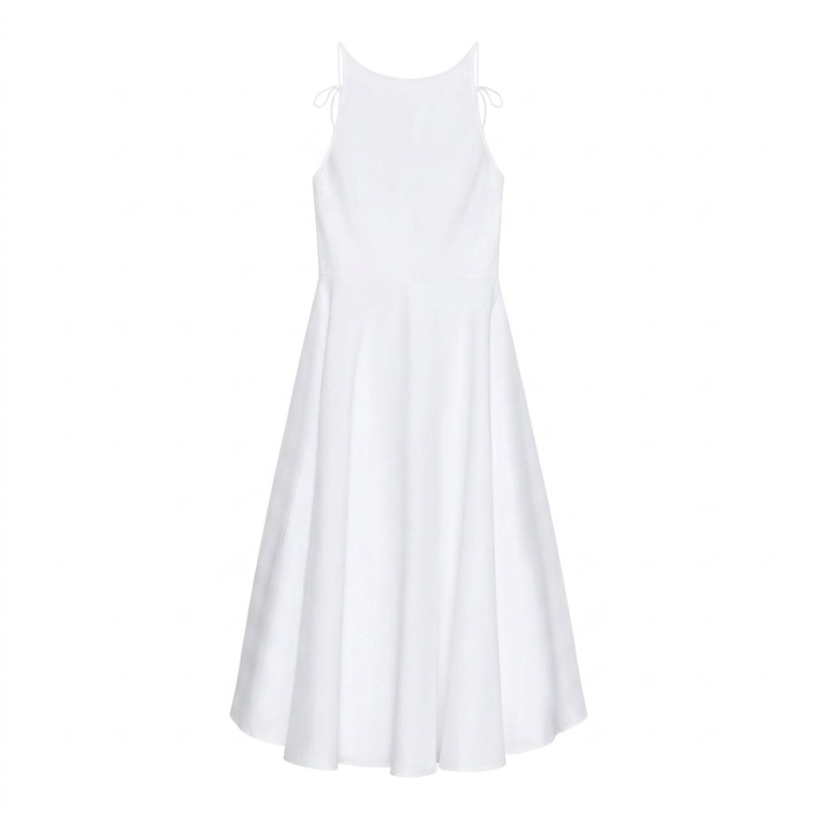 ZARA Slip Dresses Women's White Moderate Long Skirt