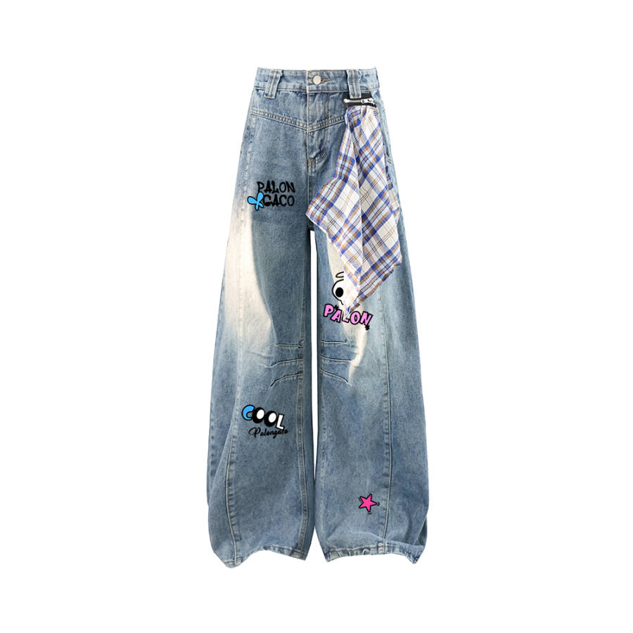 PAL ONGACO Jeans Unisex Blue Moderate Scimitar Pants