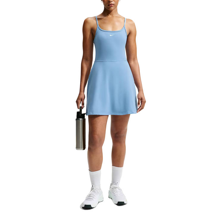 Nike Nike Dri Fit One Slip Dresses Women's Blue/White Moderate Short Skirt