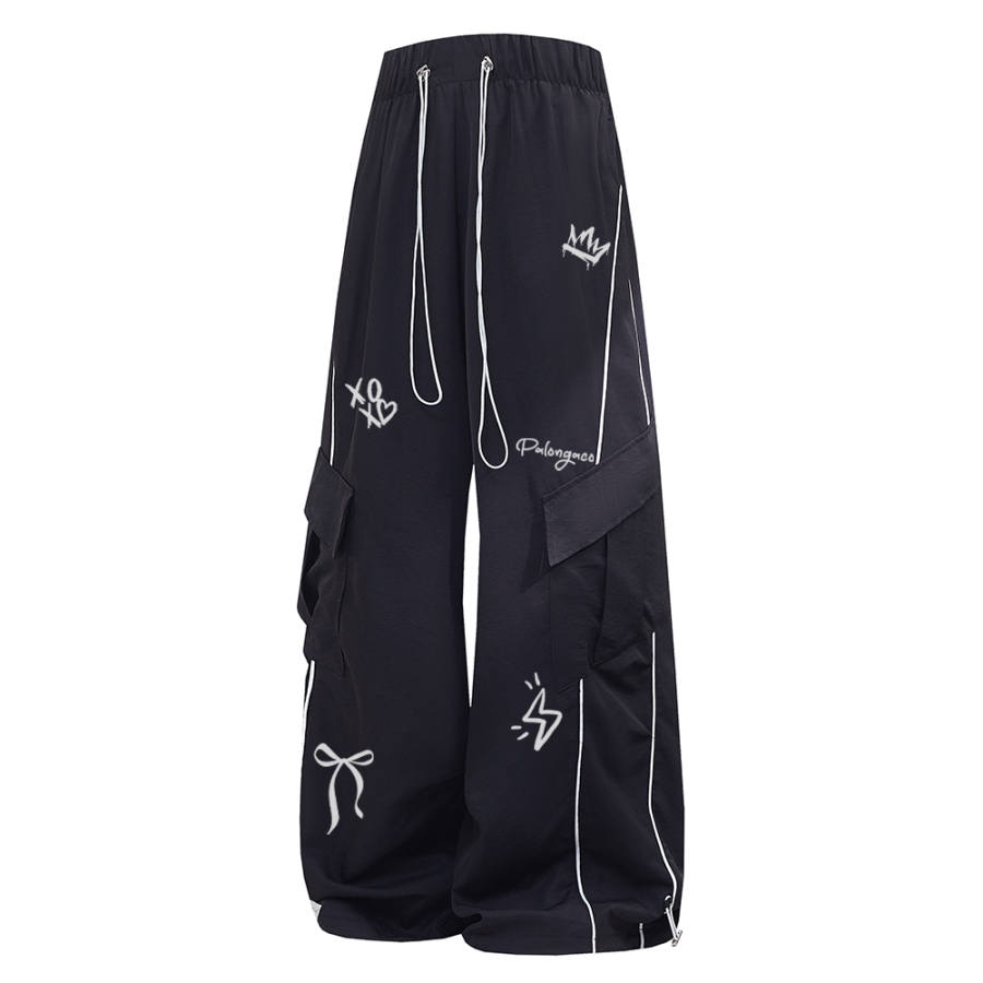 PAL ONGACO Casual Pants Unisex Moderate Wide Leg Pants