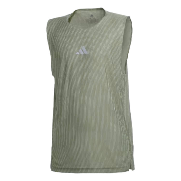 Adidas Adidas Running Tank Tops Men's Tent Green/Halo Green Crew Neck Moderate