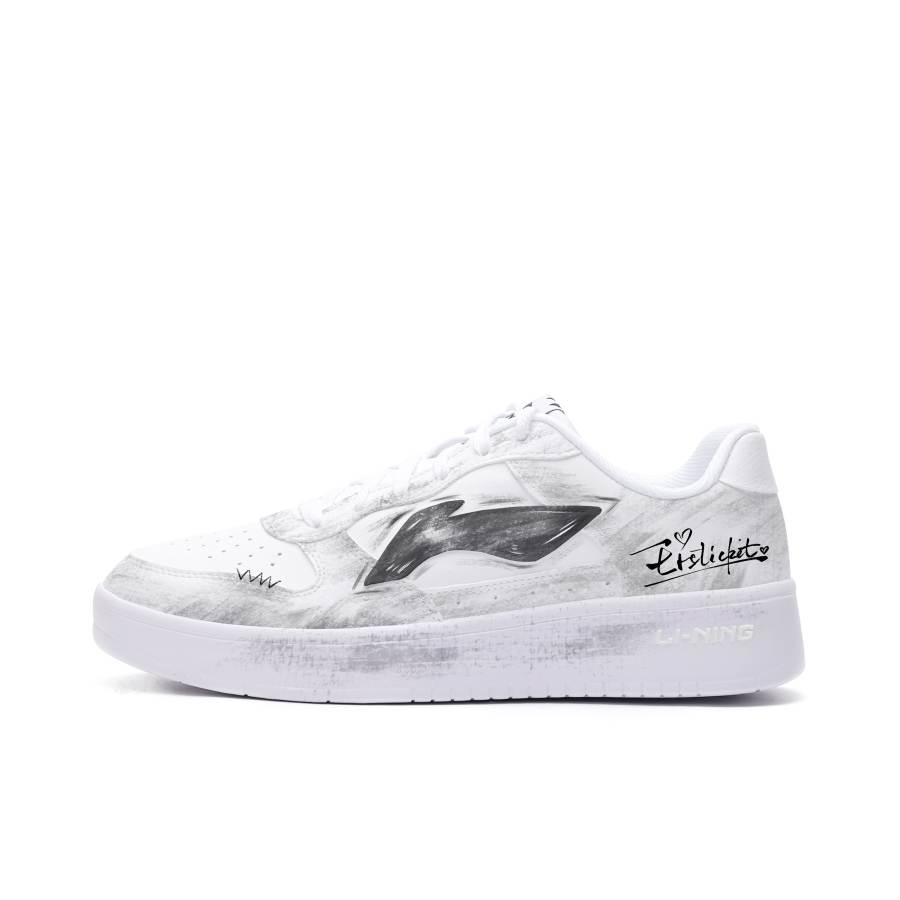 Li-Ning Li Ning Skateboard Shoes Men's Low Top White Gray Ink Wash Colorway