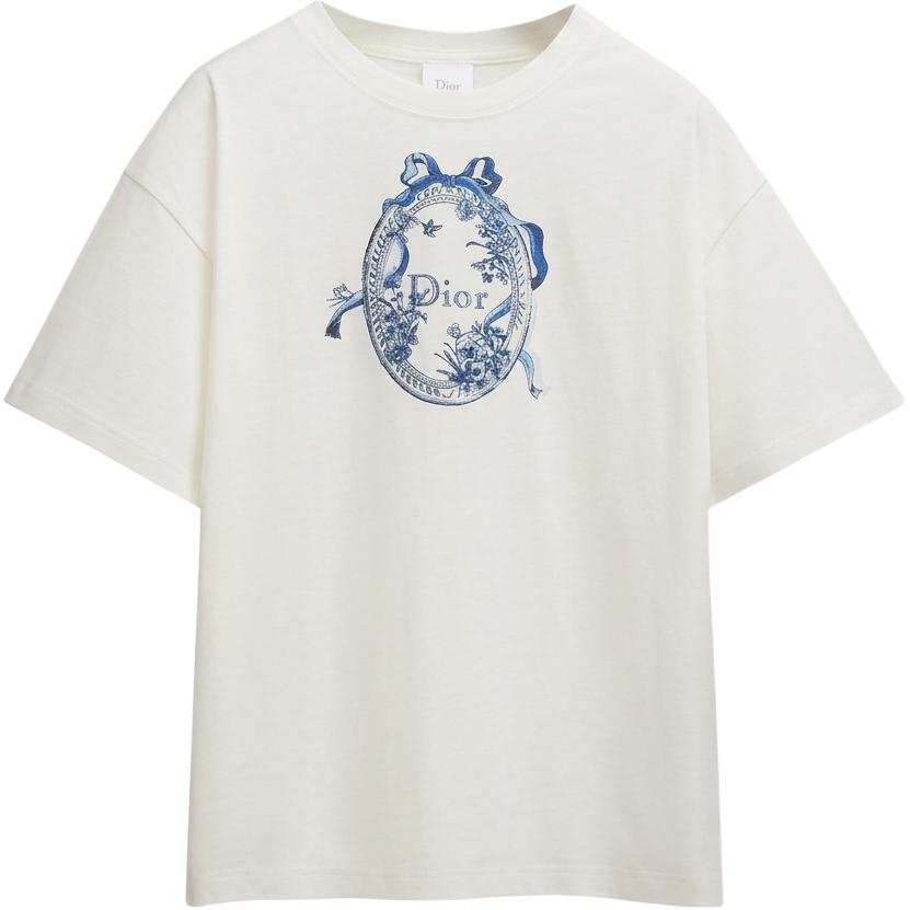 DIOR Dioriviera T Shirts Women's White Crew Neck Moderate Straight Fit
