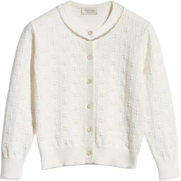 GUCCI Knitwear Women's Ivory White Crew Neck Moderate Straight Fit