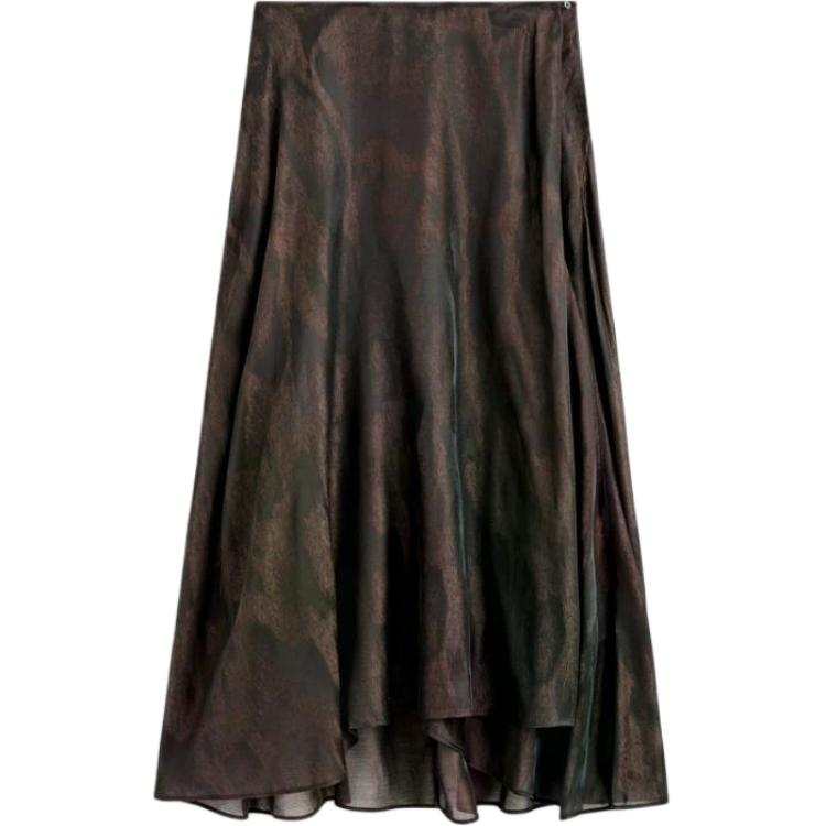 COS Casual Long Skirts Women's Brown Moderate Midi Skirt A Line Skirt