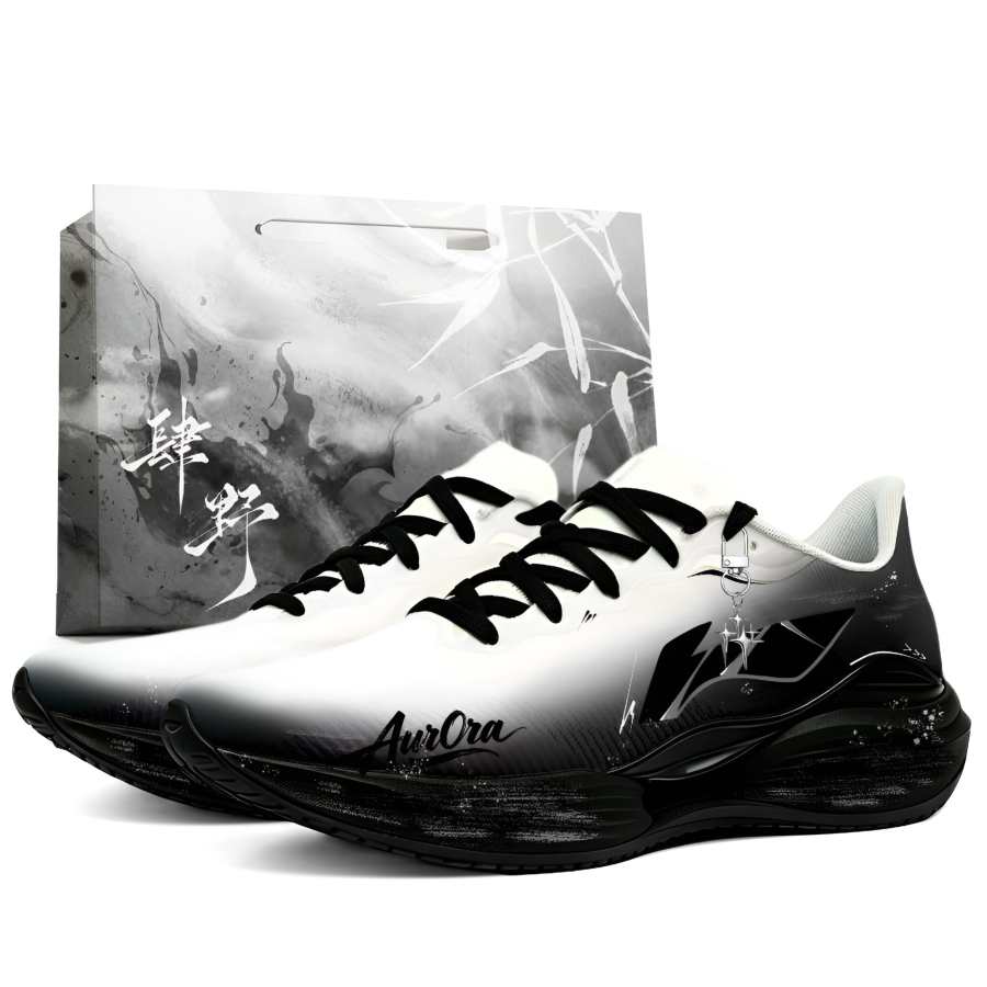 Li-Ning Li Ning Super Light 22 Running Shoes Men's Low Top Ink Wash Black Gray Gradient