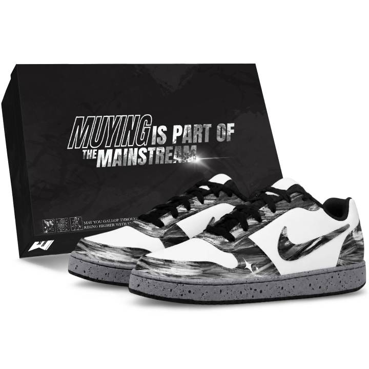 Nike Nike EBERNON Skateboard Shoes Men's Low Top White/Gray