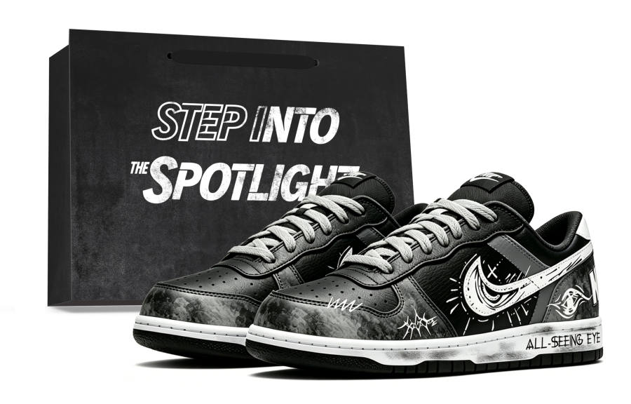 Nike Nike Dunk Abrasion Resistant Breathable Low top Skateboard Shoes Unisex Black Gray White