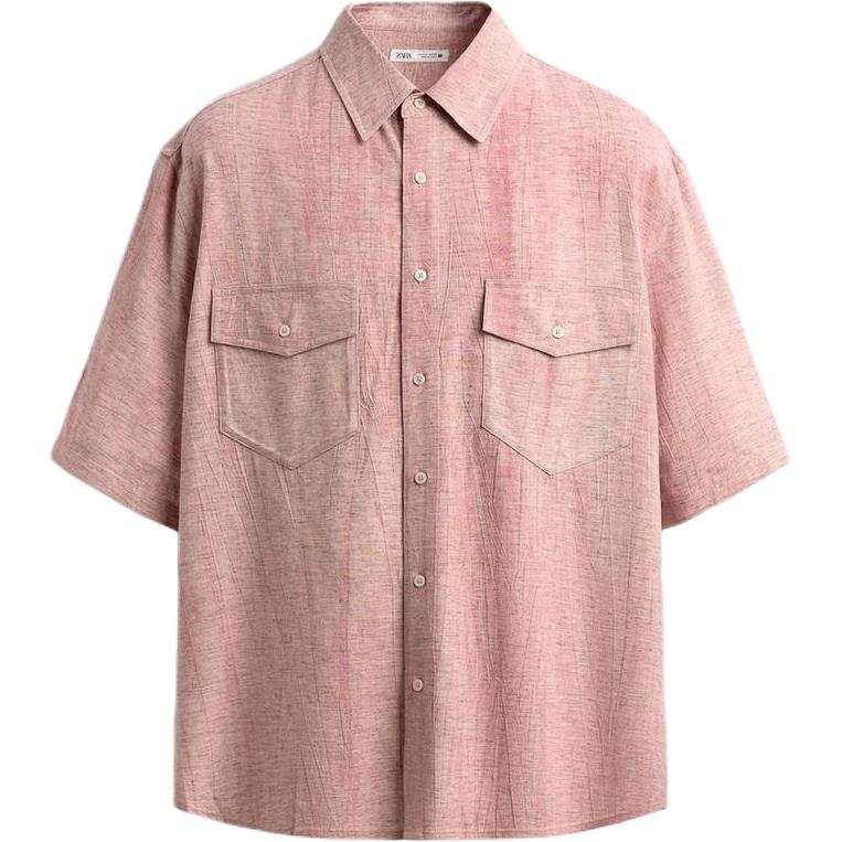 ZARA ZARA Shirts Men's Light Pink Red Moderate