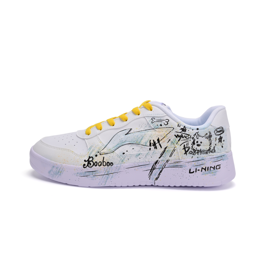 Li-Ning Li Ning Floating Boat Skateboard Shoes Unisex Low Top White Purple Yellow Graffiti Colorway