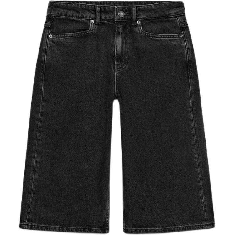 ZARA ZW Denim Shorts Women's Black Moderate