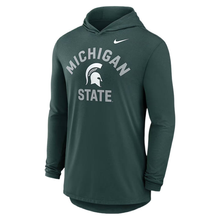 Nike Nike Dri Fit College T Shirts Men's Green Hooded Non Detachable Moderate