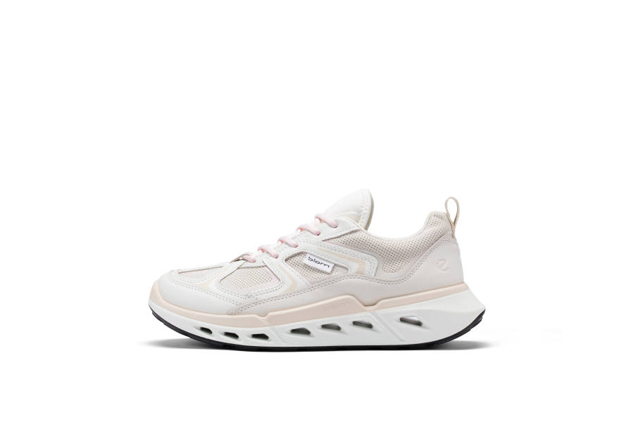 Ecco Casual Shoes Women's Low Top White Beige Pink Black Color Block