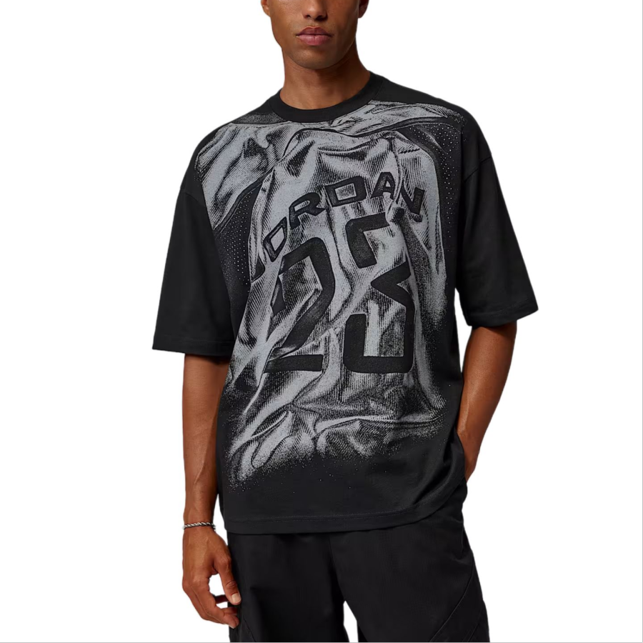 Jordan Jordan Sport Quick Dry T Shirts Men's Black/White Crew Neck Moderate