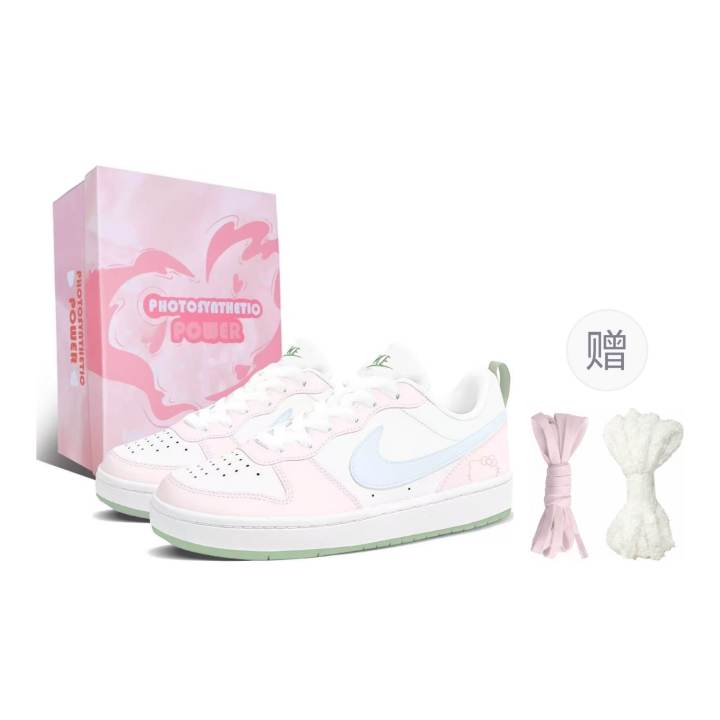 Nike Nike Court Borough Skateboard Shoes Women's Low Top White/Pink/Green/Blue