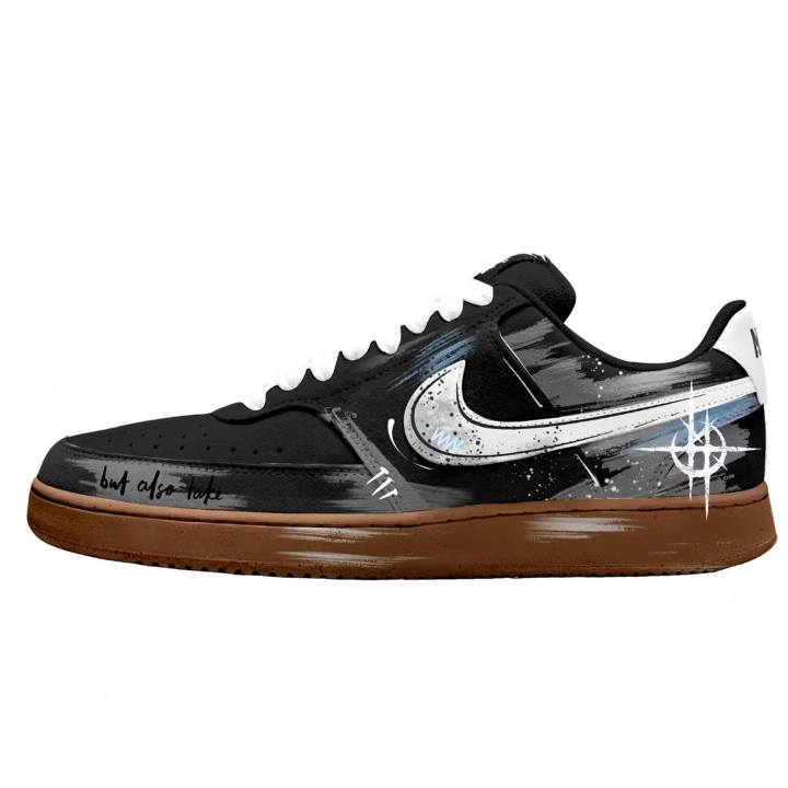 Nike Nike Court Vision Skateboard Shoes Men's Low Top Black/White/Gray