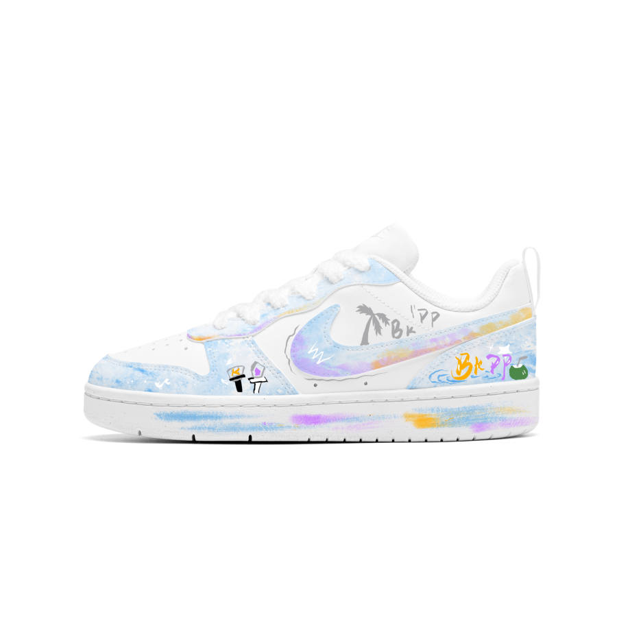 Nike Nike Court Borough Skateboard Shoes Women's Low Top Purple Orange Blue