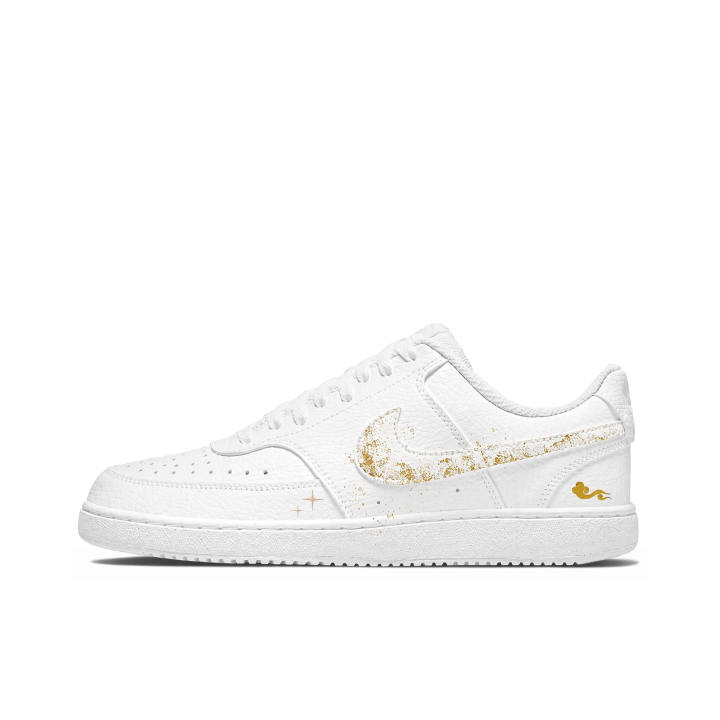 Nike Nike Court Vision 1 Skateboard Shoes Men's Low Top Gold White Color