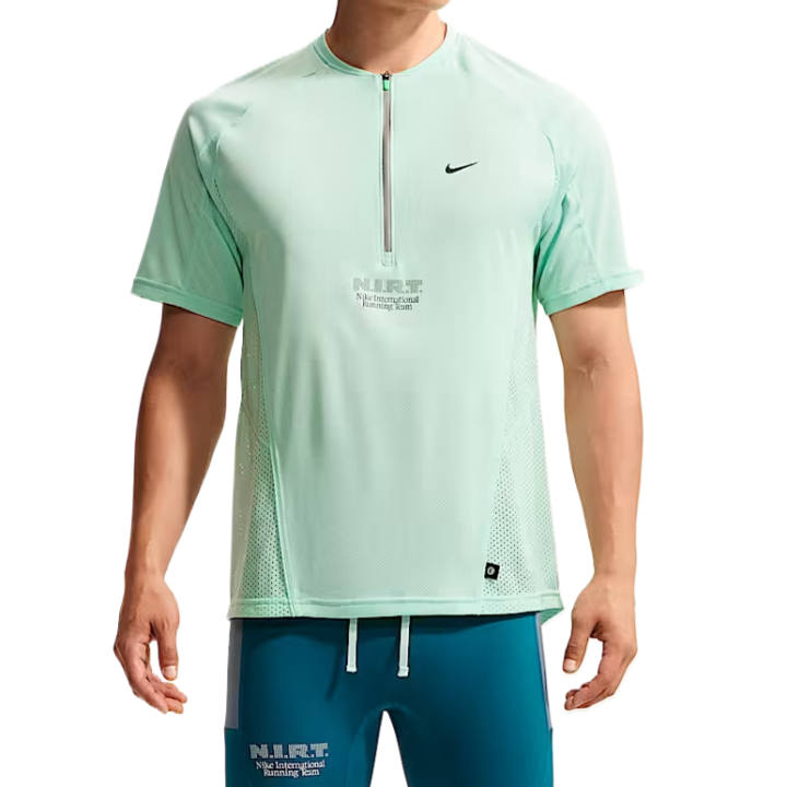 Nike Nike Running T Shirts Men's Arctic Green Crew Neck Moderate