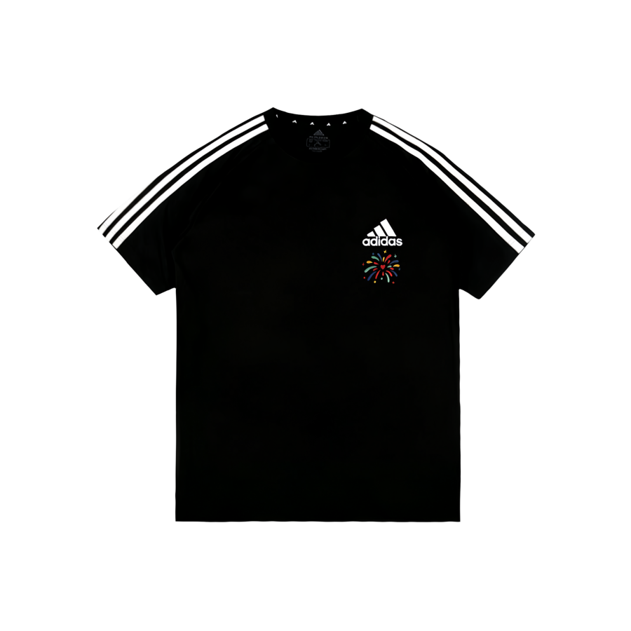 Adidas Adidas Football T Shirts Unisex Black Crew Neck Thin Straight Fit