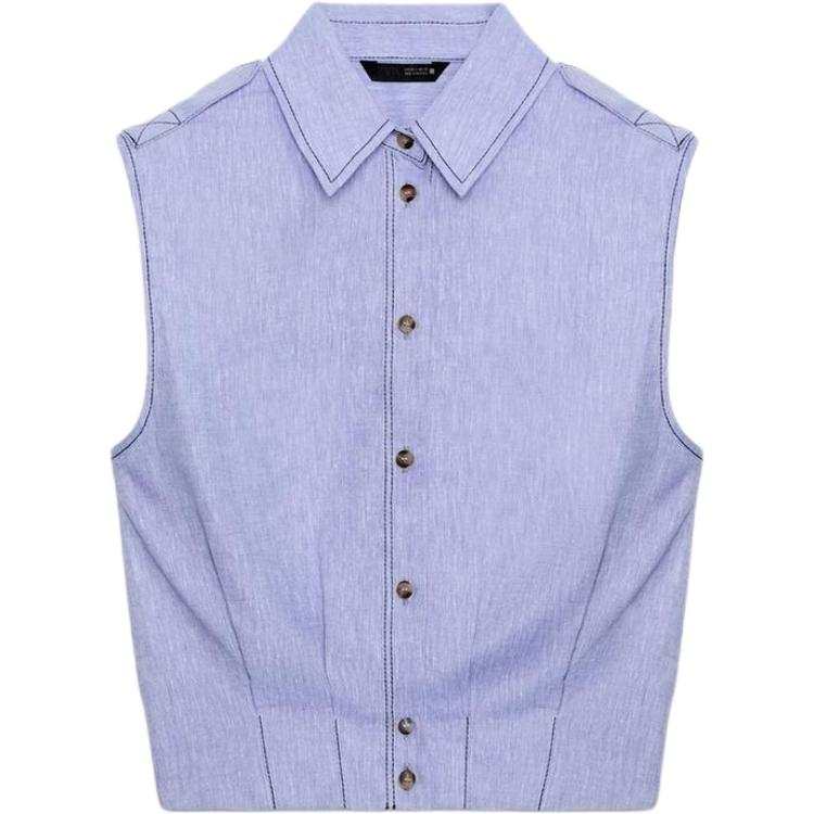 ZARA Tank Tops Women's Light Blue Other