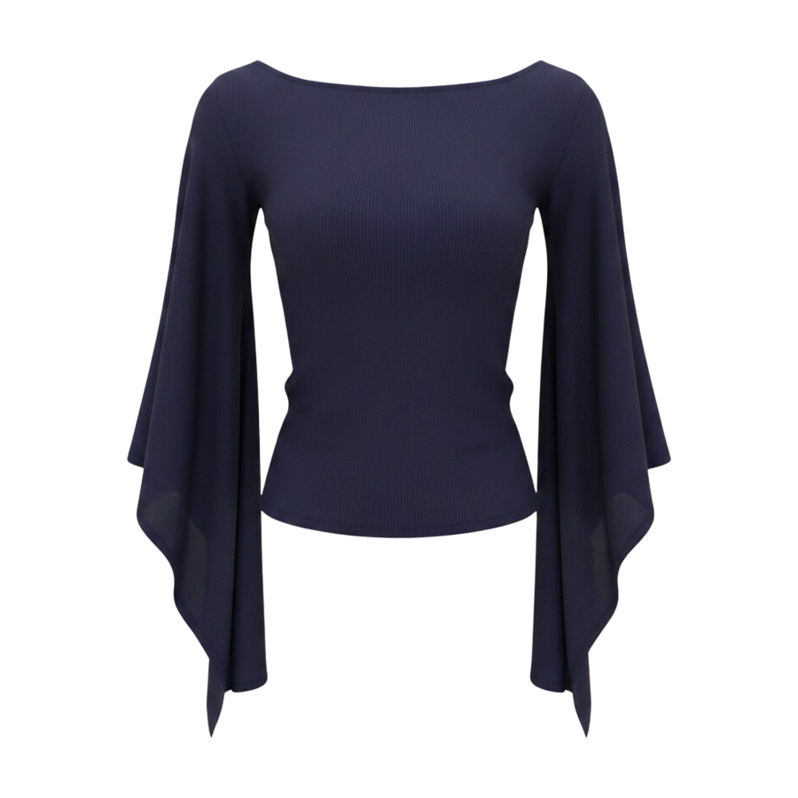 FINDSME GAGA T Shirts Women's Boat Neck Moderate Nipped In Waist