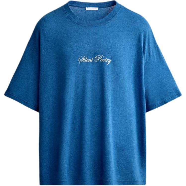 ZARA T Shirts Men's Dark Blue Crew Neck