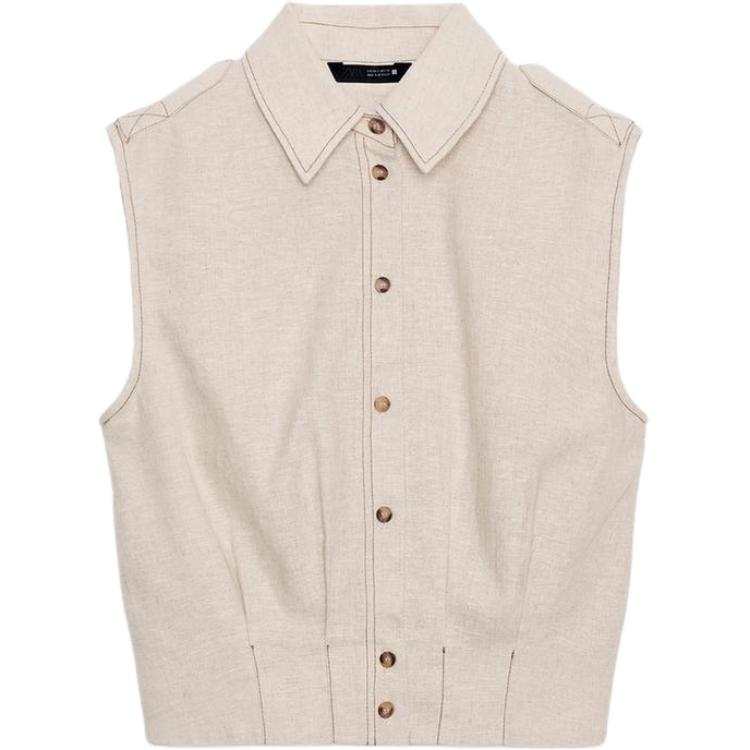 ZARA Tank Tops Women's Light Beige