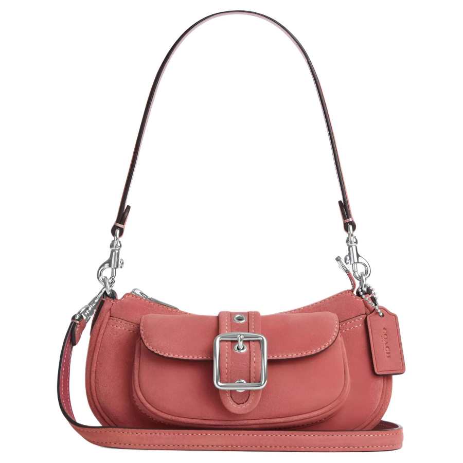 COACH Ashton Suede Handbag, Shoulder Bag Mini Women's Pink