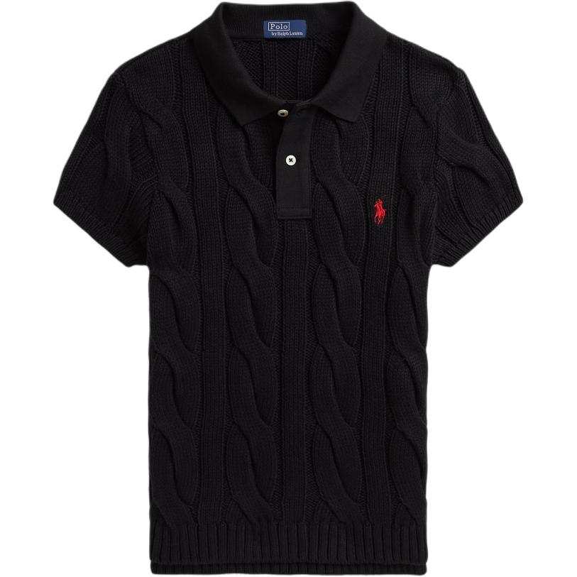 Polo Ralph Lauren Knitwear Women's Black Polo Collar Moderate Straight Fit