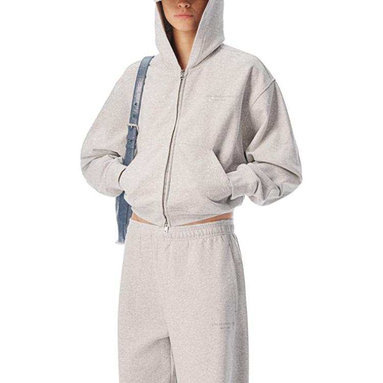 Alexander Wang Sweatshirts Men's Light Heather Gray Hooded Non Detachable Moderate Other
