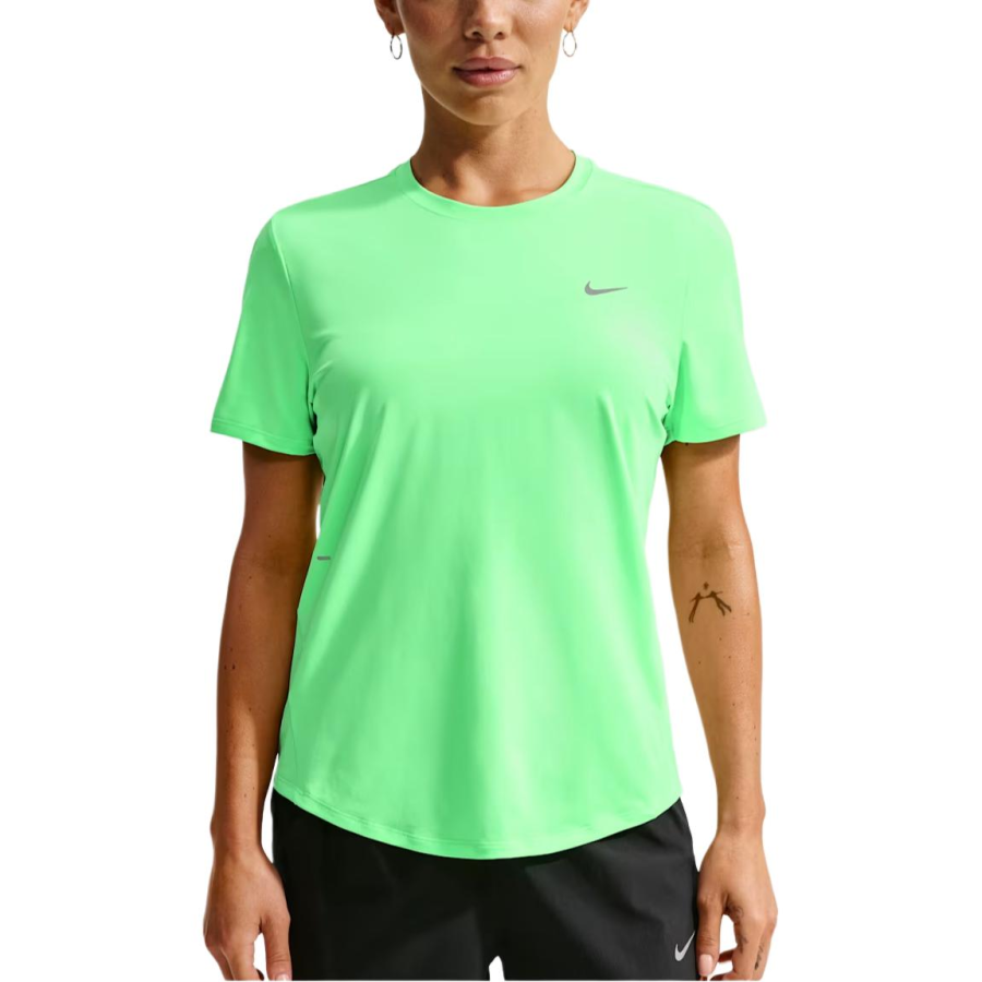 Nike Nike Running T Shirts Women's Iridescent Green Crew Neck Moderate