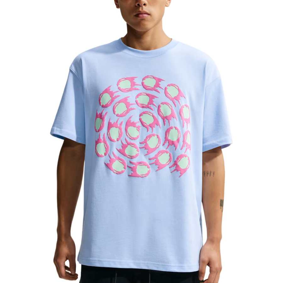 Nike Nike Club T Shirts Men's Hydrogen Blue Crew Neck Moderate