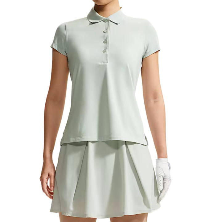 Nike Nike DRI FIT UV Golf Clothing Women's Light Silver/black Polo Collar Moderate