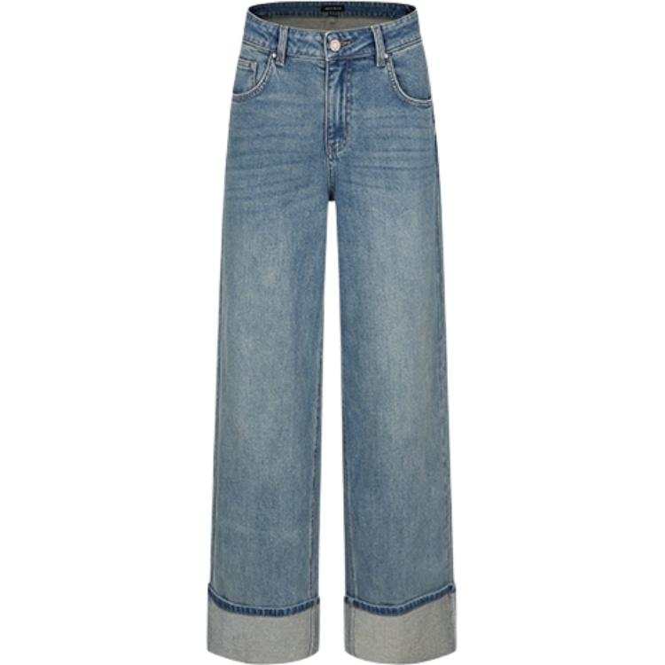 URBAN REVIVO Jeans Women's Light Blue Moderate Wide Leg Pants