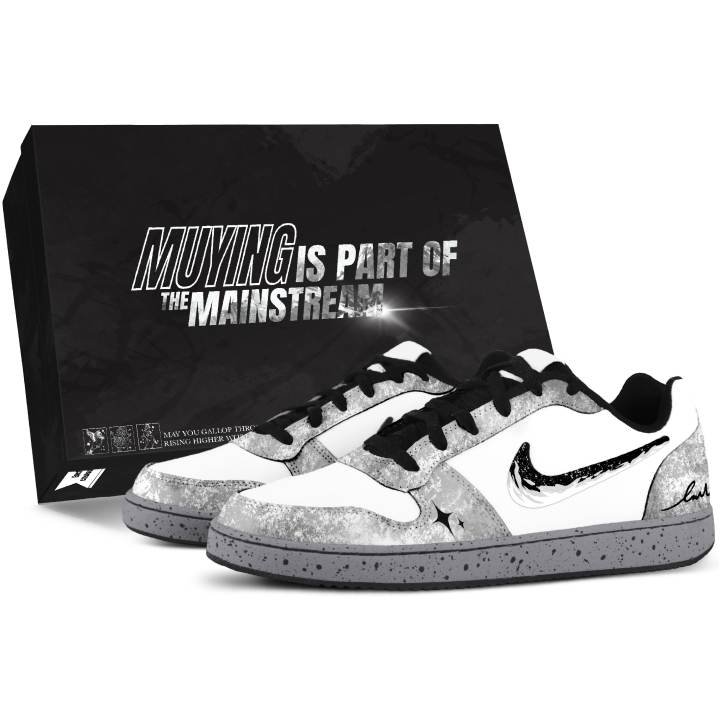 Nike Nike EBERNON Skateboard Shoes Men's Low Top White/Gray