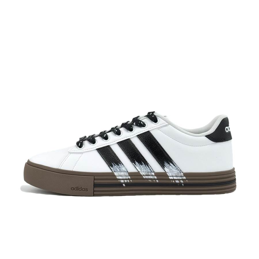 Adidas Adidas Daily 4.0 Skateboard Shoes Unisex Low Top White Brown Black Color Block