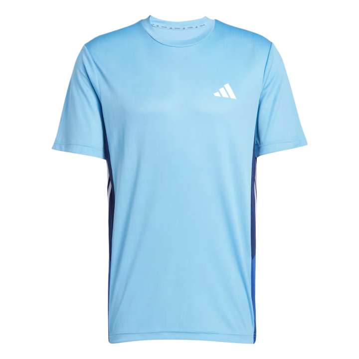 Adidas Adidas T Shirts Men's Half Blue Crackle Crew Neck Moderate Straight Fit