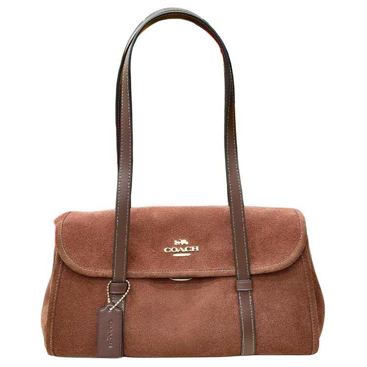 COACH COACH Cow Split Leather Shoulder Bag Large Women's Brown