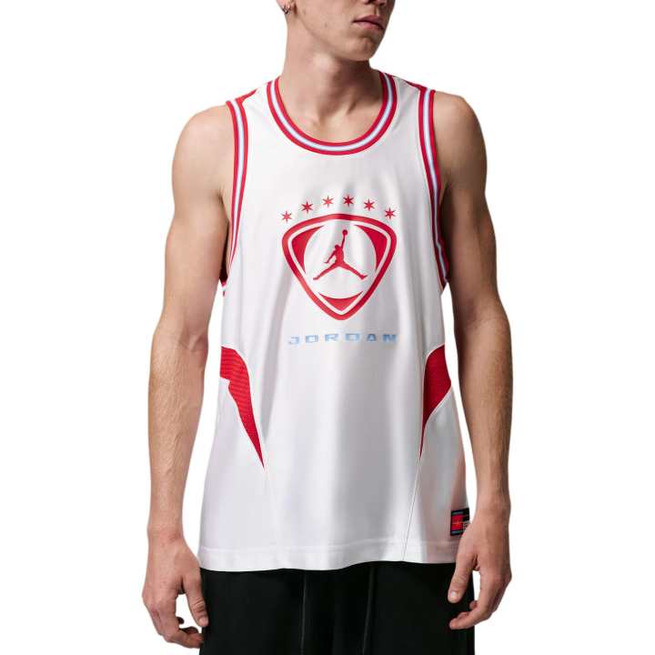 Jordan Jordan Basketball Jerseys Men's White Red Moderate