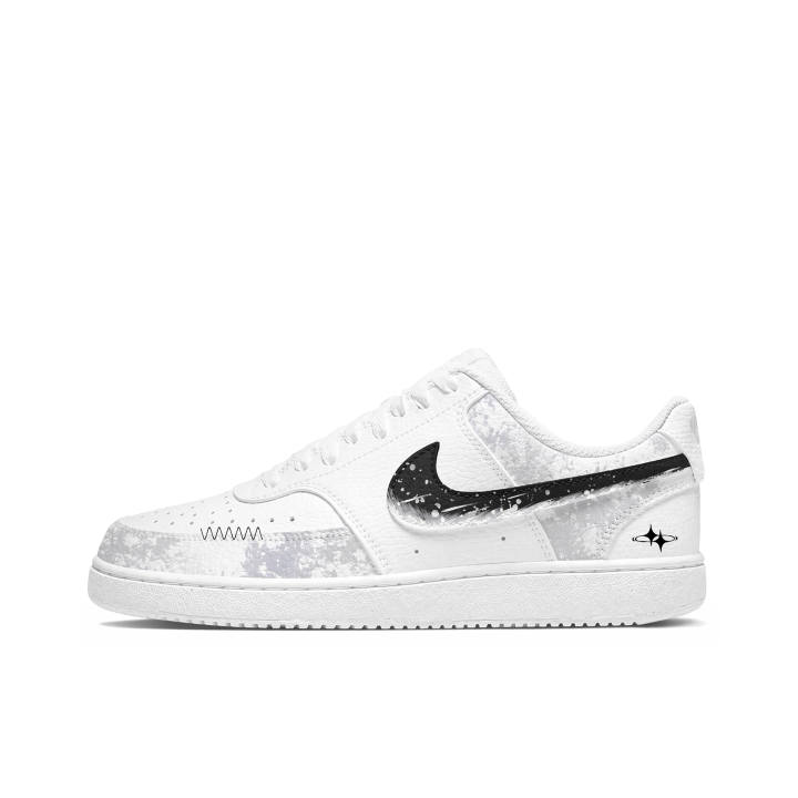 Nike Nike Court Vision 1 Skateboard Shoes Men's Low Top Black White Gray Color Block