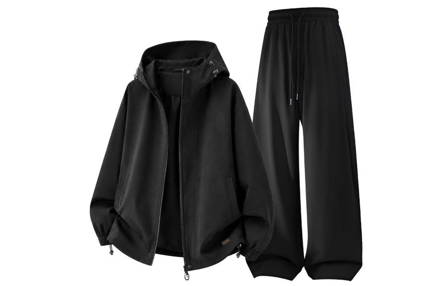 WARRIOR Windbreaker Jacket & Pants Sets Unisex Hooded Non Detachable Moderate