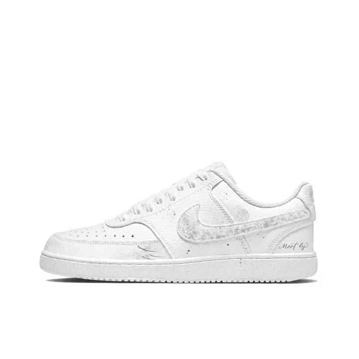 Nike Nike Court Vision 1 Skateboard Shoes Men's Low Top Gray White Checkered