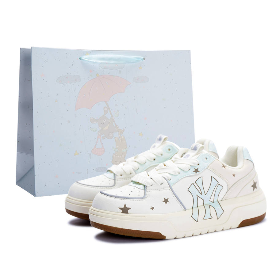 MLB Chunky Liner Skateboard Shoes Unisex Low Top Mint Green/Brown/Beige