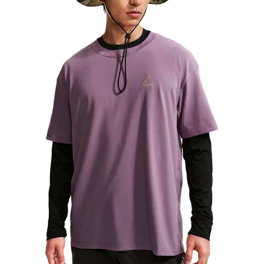 Nike Nike ACG Quick Dry T Shirts Men's Dust Purple Crew Neck Moderate
