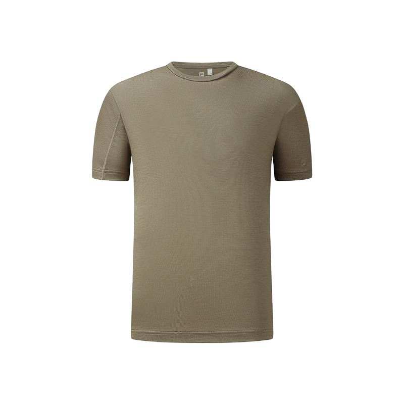 FILA URBAN EXPLORE T Shirts Men's Light Coffee Crew Neck Moderate