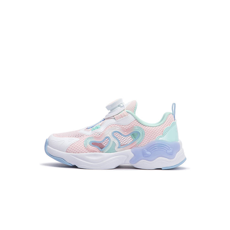 XTEP Little Sweet Heart Abrasion Resistant Slip Resistant Low top Kids' Running Shoes Pink Blue